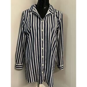 New Chicos Lively Stripe Tunic Blue/White 2 Women's Was$ 99 A41